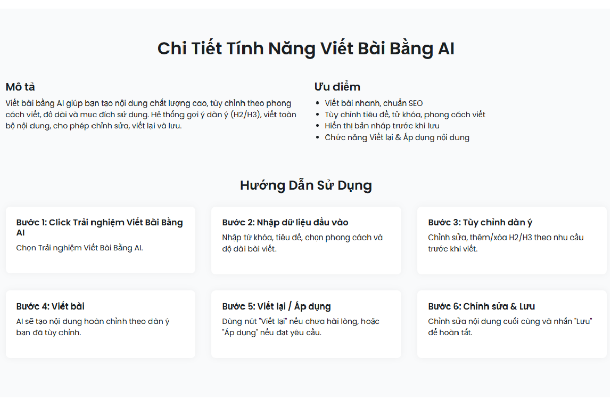 Tính Năng Viết Bài Bằng AI - Thanh Dương