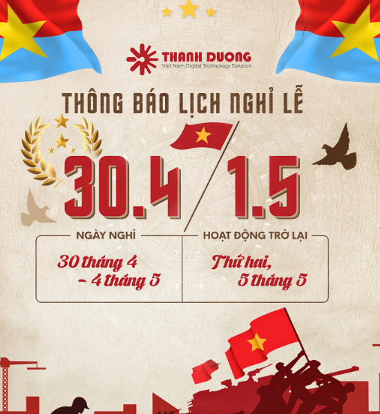 Thông Báo Lịch Nghỉ Lễ 30/04 - 01/05/2025 - Thanh Dương